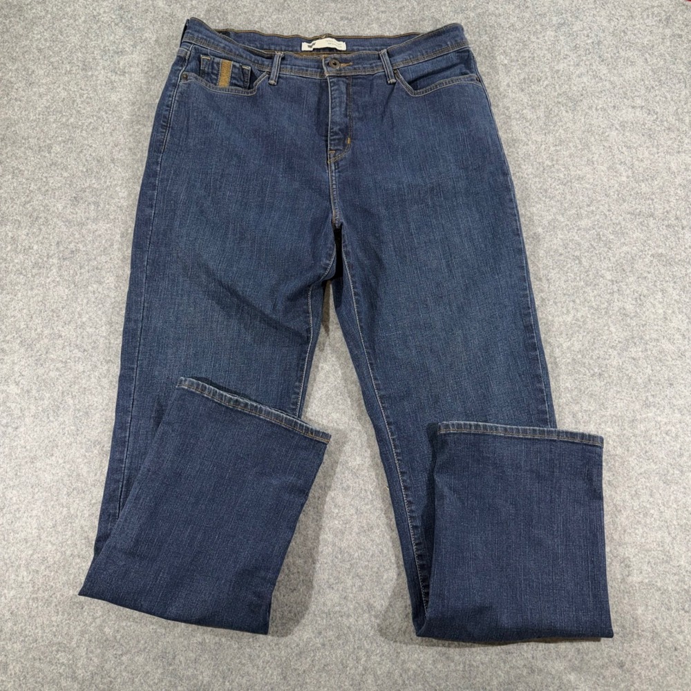 Levis 512 Perfectly Slimming Straight Leg Jeans Womens Dark Wash Denim Blue